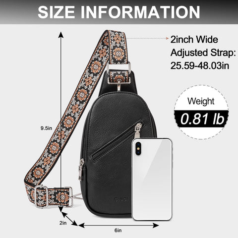 CLUCI Cross Body Bag Purse for Women, Sling Bag Crossbody Purse, Leather Sling Bag Crossbody Bags Trendy Chest Bag for Travel CLUCI