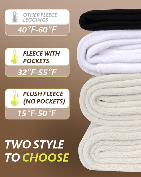 CAMPSNAIL Fleece Lined Leggings Women - Thick Soft High Waisted Black Tummy Control Thermal Warm Velvet Pants for Cold Winter