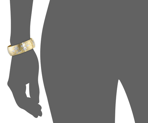 Amazon Essentials 14k Yellow Gold-Filled Hand Engraved Cuff Bracelet (previously Amazon Collection) Amazon Essentials