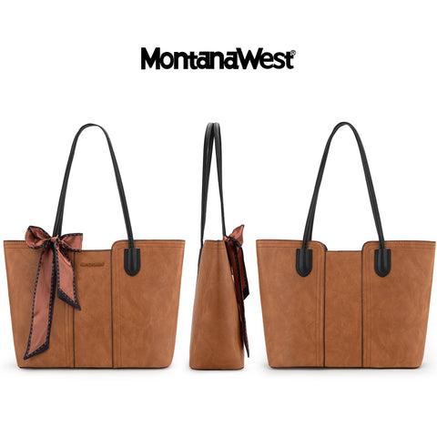 Montana West Tote Bag for Women Top Handle Satchel Purse Oversized Shoulder Handbag Hobo Bags Brown MWC-323BR Montana West