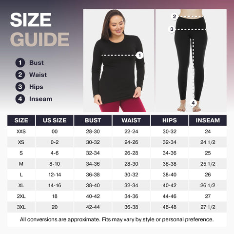 Thermajane Long Johns Thermal Underwear for Women Fleece Lined Base Layer Pajama Set Cold Weather (2X-Large, Black) Thermajane