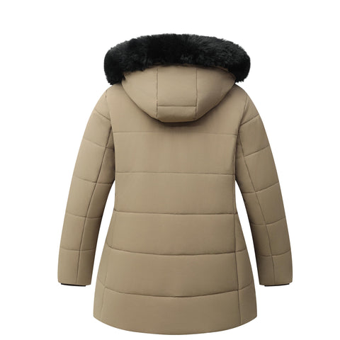 KAIDER Women's Plus Size Winter Coat Waterproof warm Down Coat Detachable Hooded Parka Jacke KAIDER