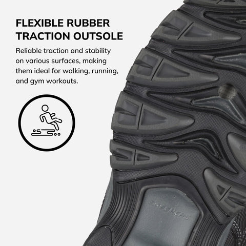 Skechers Men's Afterburn M. Fit Fashion Sneakers – Leather Upper, Memory Foam Insole, Rubber Outsole, Black/Charcoal, 10.5 X-Wide