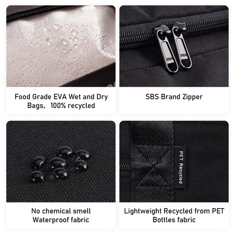 ECOHUB Personal Item Bag 16'' Small Duffel Bag Travel Bag Weekender Bag Gym Bag Tote Duffel bag Overnight Bags Travel Essentials for Women and Men Shoulder Bag Carry On Shoes Bag (Black) ECOHUB