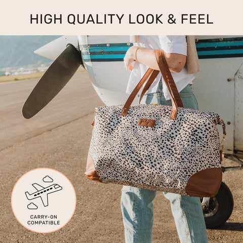 Jadyn Luna Women's Weekender Bag and Travel Duffel, Large 37 Liter Capacity (Cheetah Spot) Jadyn