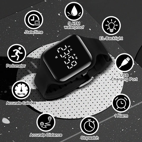 Kids Watches for Girls Boys Digital Sport Watch with Step Counter Pedometer Vibration Alarm Clock, No App Waterproof Fitness Tracker Kids Watch Boys Girls Teens Students Ages 5-16