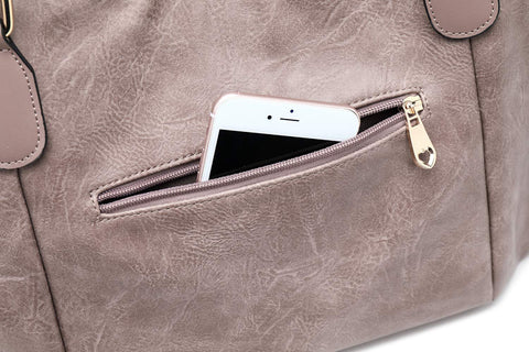 Women Tote Bag Handbags PU Leather Fashion Hobo Shoulder Bags with Adjustable Shoulder Strap, M, Khaki-C ITSCOSY