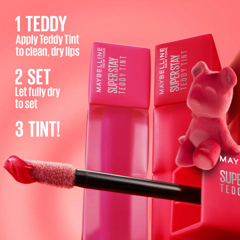 MAYBELLINE Super Stay Teddy Lip Tint, Long Lasting Matte Lipstick For Up To 12HR Wear, Wild At Heart, 1 Count MAYBELLINE