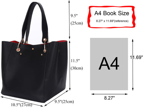 SQLP Black Bucket Work Tote Bags for Women the Tote Bag Leather Purse and handbags ladies Waterproof Shoulder commuter Bag sqlp