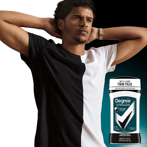 Degree Men UltraClear Antiperspirant Deodorant Black+White 2 Count 72-Hour Sweat & Odor Protection Antiperspirant For Men With MotionSense Technology 2.7 oz Degree