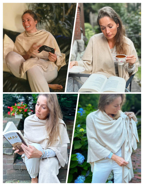 PULI Womens Large Cross Front Poncho Sweater Wrap Topper Knitted Elegant Shawls Cape for Fall Winter PULI