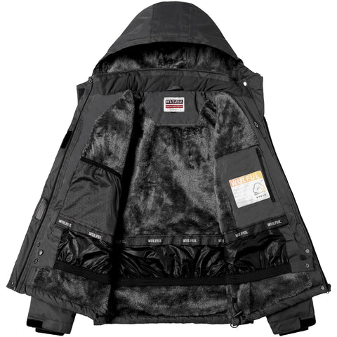 WULFUL Women’s Waterproof Snow Ski Jacket Mountain Windproof Winter Coat with Detachable Hood WULFUL