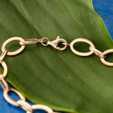 Ross-Simons 14kt Yellow Gold Flat Oval-Link Bracelet. 8 inches Ross-Simons