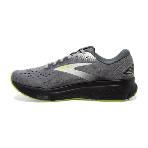 Brooks Men’s Ghost 16 Neutral Running Shoe - Primer/Grey/Lime - 11 Medium