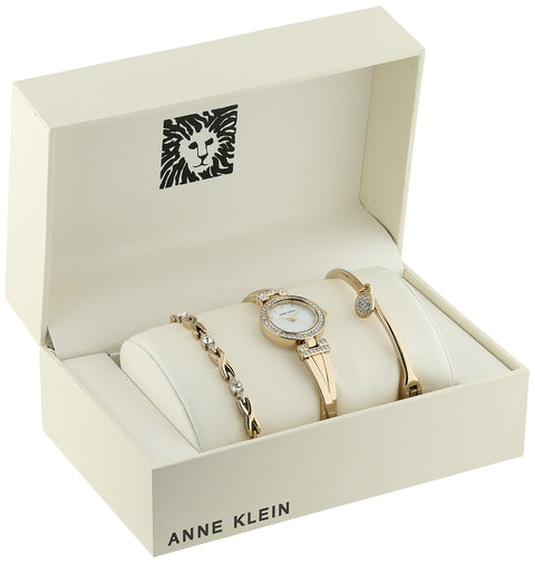 Anne Klein Women's Premium Crystal Accented Bangle Watch and Bracelet Set Anne Klein