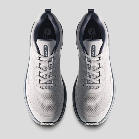 ANTA Men's Ebuffer 9.0 Walking Shoes Sneakers with Cushioned Comfortable & Breathable, High-Rebound Midsole for Commuting, Jogging, Urban Walking, Workout, Gray, 12