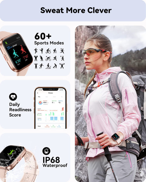 ENOMIR Smart Fitness Watch for Men Women(Answer/Make Call), Alexa Built-in, with Heart Rate SpO2 Sleep Monitor 100 Sports 5ATM Waterproof Activity Trackers and Smartwatches for iOS&Android Phones ENOMIR