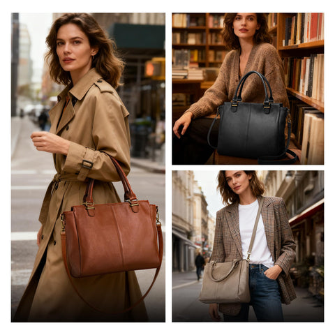 befen Soft Genuine Leather Purses for Women Small Tote Bag Handbags Crossbody Bags Top Handles Satchel Purse Shoulder Bag with RFID Card Slots Cognac Brown