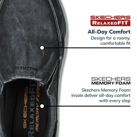 Skechers Men's Expected Avillo Moccasin, Black, 12 Medium US