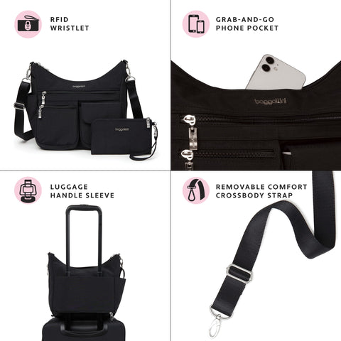 Baggallini womens Modern Everywhere Bag, Black, One Size US Baggallini