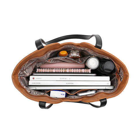 Montana West Tote Bag for Women Top Handle Satchel Purse Oversized Shoulder Handbag Hobo Bags Brown Christmas Gift MWC-118BR Montana West