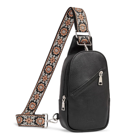 CLUCI Cross Body Bag Purse for Women, Sling Bag Crossbody Purse, Leather Sling Bag Crossbody Bags Trendy Chest Bag for Travel CLUCI