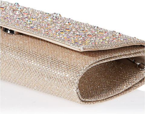 Jessica McClintock Chloe Sparkle Stones Evening Clutch, Champagne Jessica McClintock