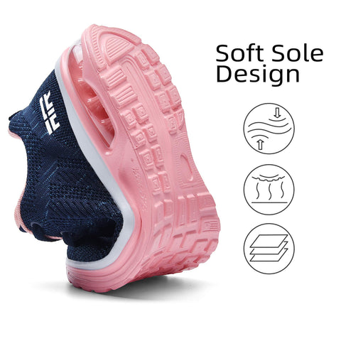 Lamincoa Women's Running Shoes Fashion Air Cushion Sneakers Lightweight Anti Slip Sports Shoes for Indoor Outdooor Jogging Blue-Pink 8 Lamincoa