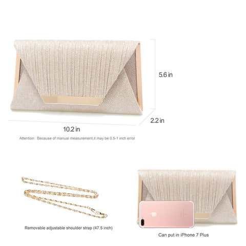 clutches for women evening bag purses and handbags evening clutch purs Silver clutch purses for women wedding(Champagne) Mihawk