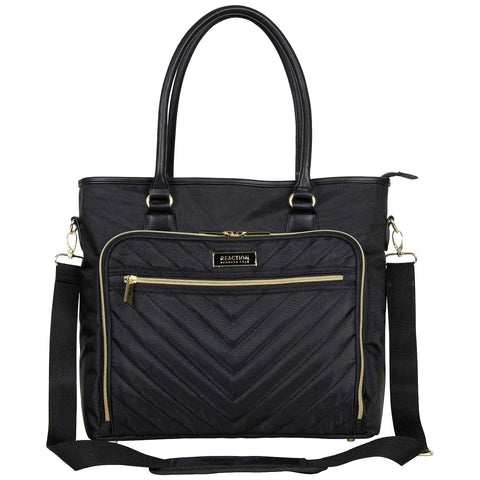 Kenneth Cole REACTION Chelsea Quilted Chevron 15" Laptop & Tablet Business Tote with Removable Shoulder Strap, Black Kenneth Cole REACTION