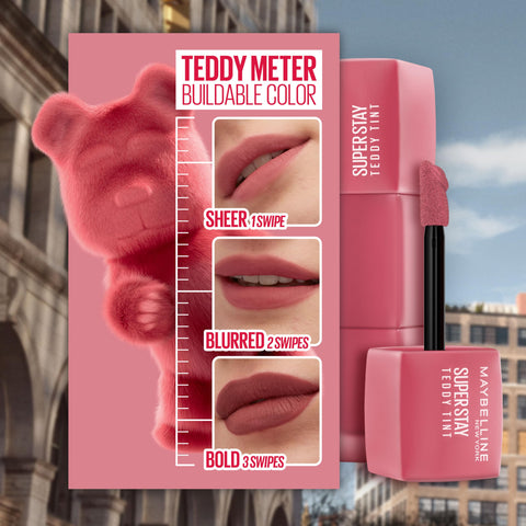 MAYBELLINE Super Stay Teddy Lip Tint, Long Lasting Matte Lipstick For Up To 12HR Wear, Wild At Heart, 1 Count MAYBELLINE