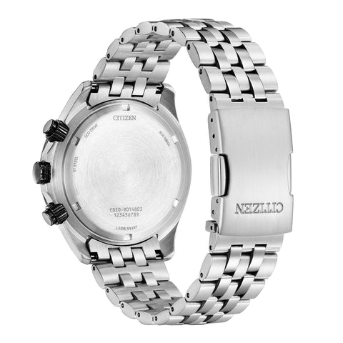 Citizen Men's Eco-Drive Classic Chronograph Watch in Stainless Steel with Perpetual Calendar, Tachymeter, Black Dial Citizen