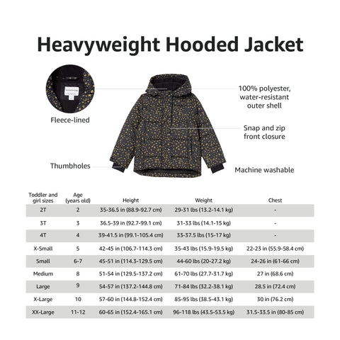 Amazon Essentials Girls' Heavyweight Hooded Puffer Coat, Water-Resistant, Pink, Small