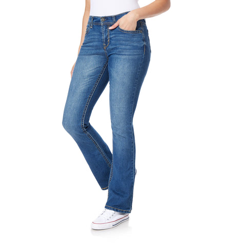 WallFlower Legendary Bootcut Jeans for Women, Classic Fit Mid-Rise Insta Stretch Denim in Standard and Plus Size, Juniors Jeans - Trixie, 7 Short