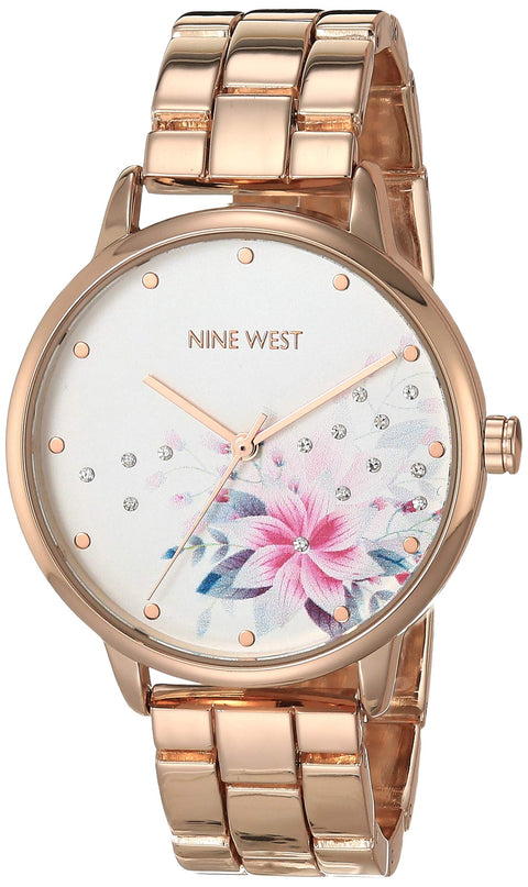Nine West Women's Crystal Accented Bracelet Watch