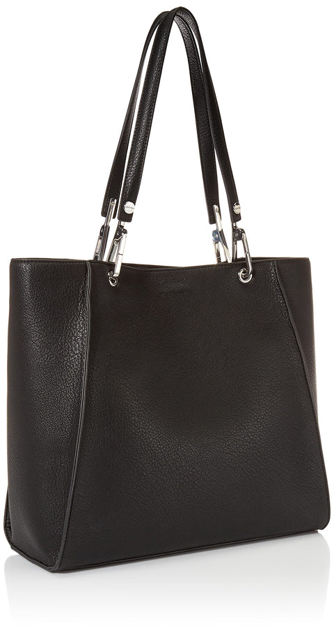 Calvin Klein Reyna North/South Tote, Black/Silver Calvin Klein