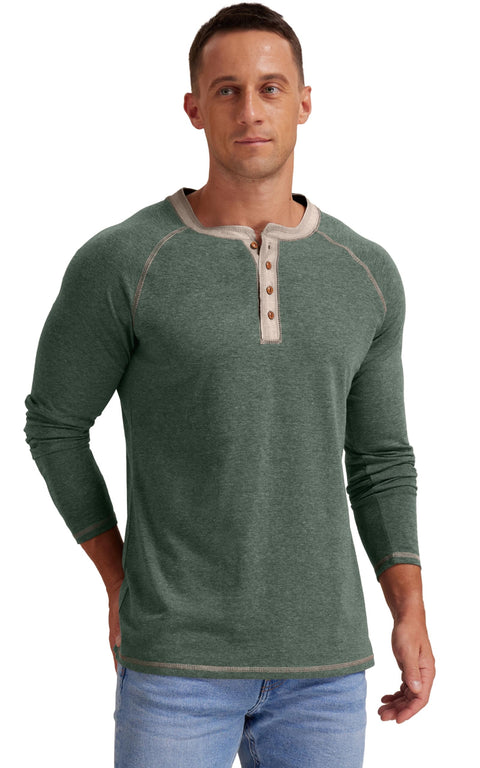 Sailwind Mens Henley Long Sleeve T-Shirt Cotton Casual Shirt