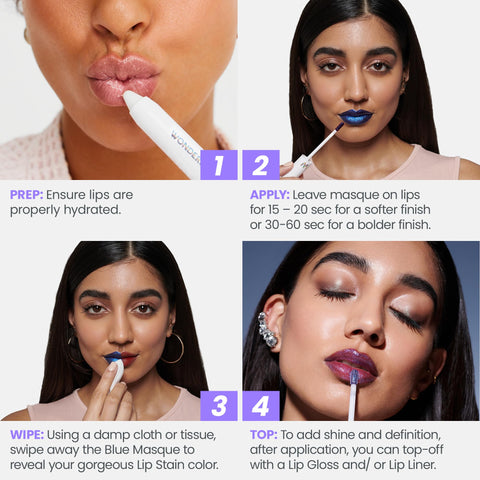 Wonderskin Wonder Blading Lip Stain Peel Off Masque - Long Lasting, Waterproof and Transfer Proof Nude Lip Tint, Matte Finish Peel Off Lip Stain (Whimsical Masque) Wonderskin