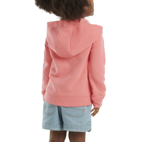 Carhartt Girls' Long-Sleeve Half-Zip Hooded Sweatshirt, Pink Lemonade, Toddler 4T