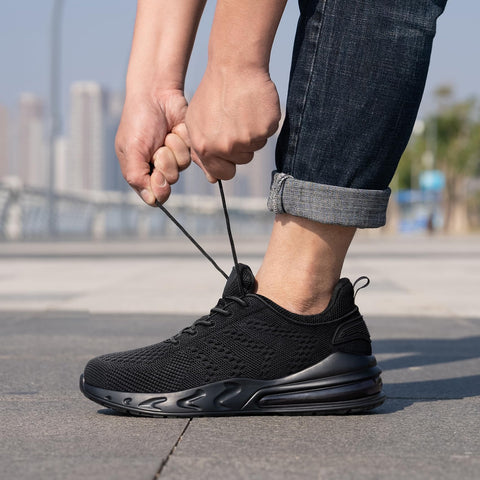 LARNMERN Men Non Slip Work Sneakers Water Resistant Food Service Zapatos Trabajo Antideslizantes Walking Shoes Waterproof Shoes Slip-on, Black 9.5