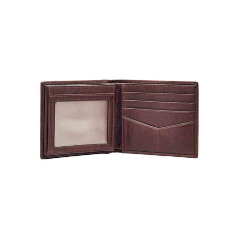 Fossil Men's Ingram Leather RFID-Blocking Bifold with Flip ID Wallet, Brown, (Model: ML3784200) Fossil