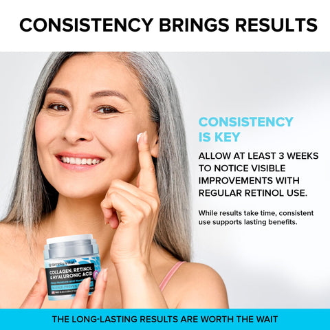 SimplyVital Collagen, Retinol & Hyaluronic Acid Cream - Anti-Aging Face Moisturizer for Face, Neck & Décolleté - Made in USA, Daily Moisturizer Face Cream - 1.7 fl.oz. SimplyVital