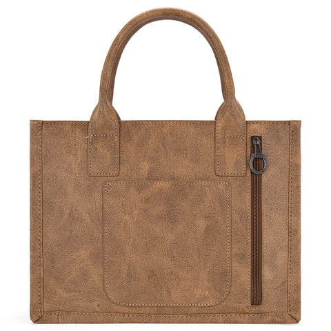 Montana West Longhorn Whipstitch Western Top Handle CC Pocket Tote Bag with Card Wallet Set Satchel Purse Vegan Leather Handbags Crossbody Bag for Women MW1124-H8120SWBR Montana West