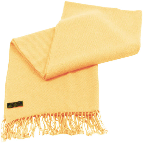 CJ Apparel Light Gold 100% Cashmere Shawl Pashmina Scarf Wrap Stole Head Wrap Hand Made in Nepal New