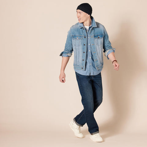 Amazon Essentials Men's Straight-Fit Stretch Jean - Discontinued Colors, Dark Wash, 34W x 30L