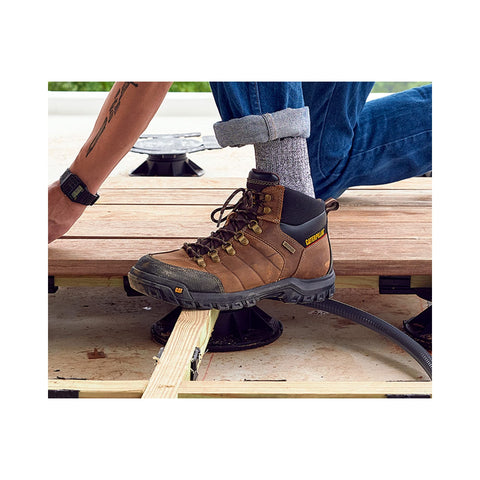 Cat Footwear Men's Threshold Waterproof Steel Toe Work Boot, Real Brown, 10.5