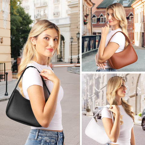 Women's Shoulder Bags, Small Hobo Tote Elegant Clutch Purse with Zipper Closure