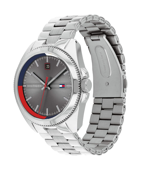 Tommy Hilfiger Men's Quartz Stainless Steel and Bracelet Casual Watch, Color: Grey (Model: 1791684) Tommy Hilfiger
