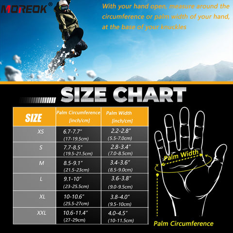 MOREOK Waterproof & Windproof -30°F Winter Gloves for Men/Women, 3M Thinsulate Thermal Gloves Touch Screen Warm Gloves for Skiing,Cycling,Motorcycle,Running-Black-L MOREOK