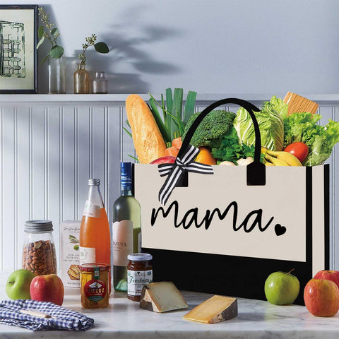 CXCC Mom Mama Bag Mother Personalized Gifts for Mother's Day, Mama Tote Bag for Shopping, Beach, Travel CXCC